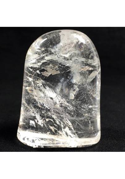 Hyaline Quartz Semi Tumbled Rock CRYSTAL With Stand Stone Palmstone-1