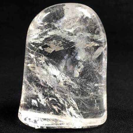 Hyaline Quartz Semi Tumbled Rock CRYSTAL With Stand Stone Palmstone-1