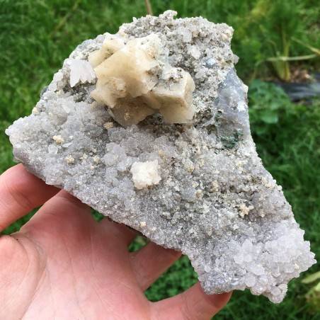 Minerals Rare Amethyst with Quartz Flower with Calcite Home Decor A+ Zen 392gr-1