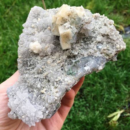 Minerals Rare Amethyst with Quartz Flower with Calcite Home Decor A+ Zen 392gr-2
