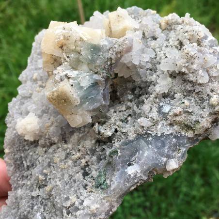 Minerals Rare Amethyst with Quartz Flower with Calcite Home Decor A+ Zen 392gr-3