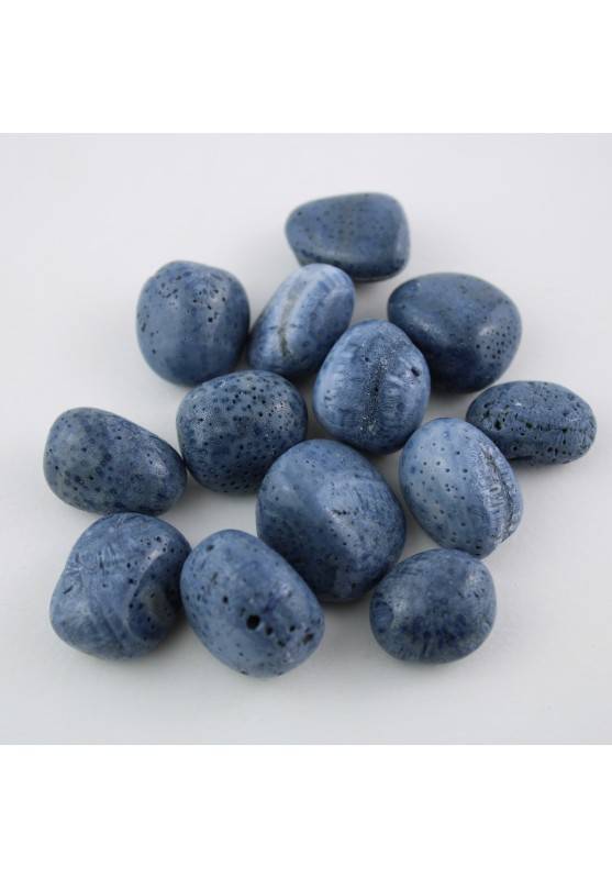 Madrepora Blu Burattato Cristallo Minerale Cristalloterapia Chakra Pietra dura A-1