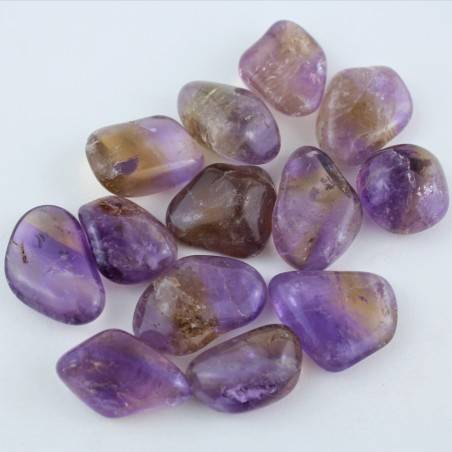 AMETRINE Crystal Tumblestone CITRINE Quartz + AMETHYST Tumbled Crystal Healing-1