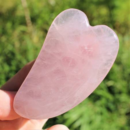 GUA SHA of Rose Quartz Massage Therapist Crystal Healing Stone of Love Chakra A+-1
