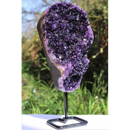 Wonderful Rough Drusa AMETHYST with Stand High Quality Home Decor Chakra Zen A+-4