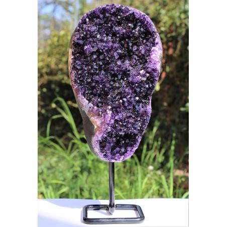 Wonderful Rough Drusa AMETHYST with Stand High Quality Home Decor Chakra Zen A+-5