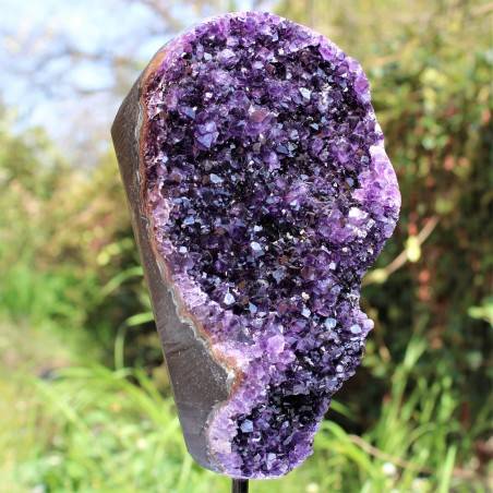 Wonderful Rough Drusa AMETHYST with Stand High Quality Home Decor Chakra Zen A+-1