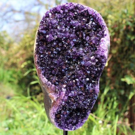 Wonderful Rough Drusa AMETHYST with Stand High Quality Home Decor Chakra Zen A+-2