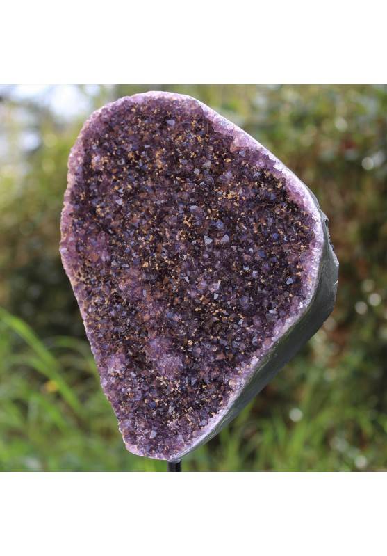 Rough Drusa AMETHYST with Stand Natural Quartz High Quality Home Decor Chakra A+-1