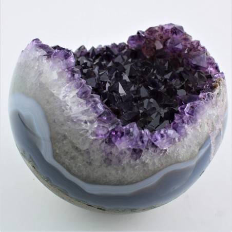 Minéraux Grand BALLE DRUSE Améthyste Avec Agate Violet Uruguay avant Qualité UNIQUE-9