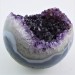 BIG AMETHYST Geode Crystal Sphere Cluster with AGATE Purple Uruguay First Grade Precious-9