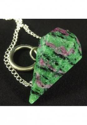 Pendolino Professionale in Rubyzoisite RUBINO Zoisite Pendolo Cristalloterapia-1