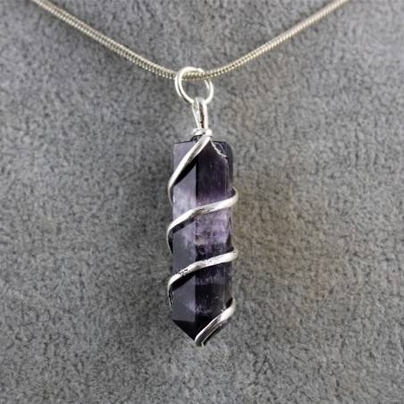 Pendentifs Améthyste chamanique Avec Spirale Cristal thérapie Chakra Reiki Zen A+-1