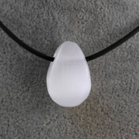 Minerali Ciondolo SELENITE Goccia Cristalloterapia Zodiaco Toro Chakra Zen-1