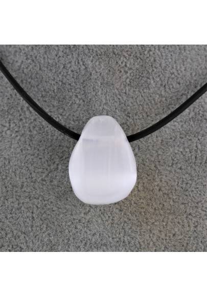 Minerali Ciondolo SELENITE Goccia Cristalloterapia Zodiaco Toro Chakra Zen-2