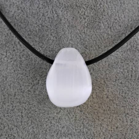 Minerali Ciondolo SELENITE Goccia Cristalloterapia Zodiaco Toro Chakra Zen-2