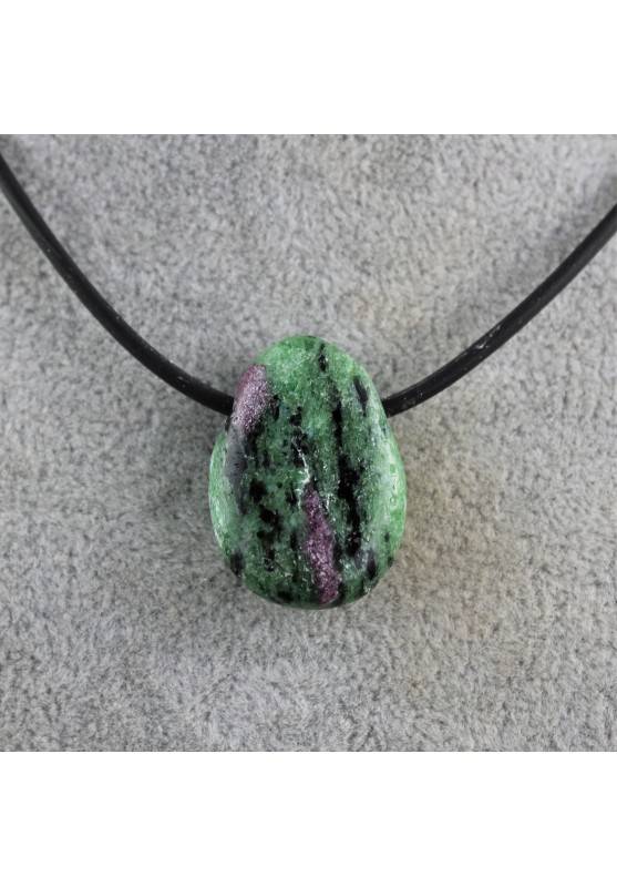 Ciondolo Ruby Zoisite Burattato Cristalloterapia Regalo Collezionismo Chakra Zen-1