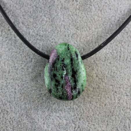 Ciondolo Ruby Zoisite Burattato Cristalloterapia Regalo Collezionismo Chakra Zen-1