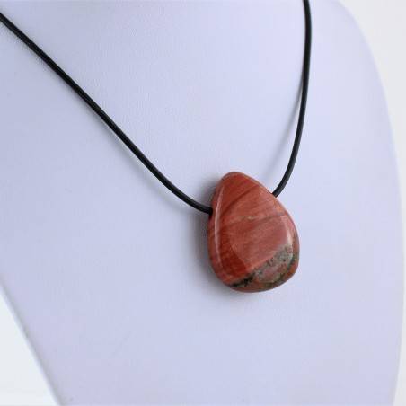Ciondolo GOCCIA di DIASPRO ROSSO Pendente Collana Cristalloterapia Chakra A+-2