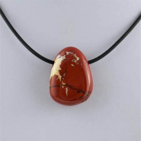 Ciondolo GOCCIA di DIASPRO ROSSO Pendente Collana Cristalloterapia Chakra A+-4