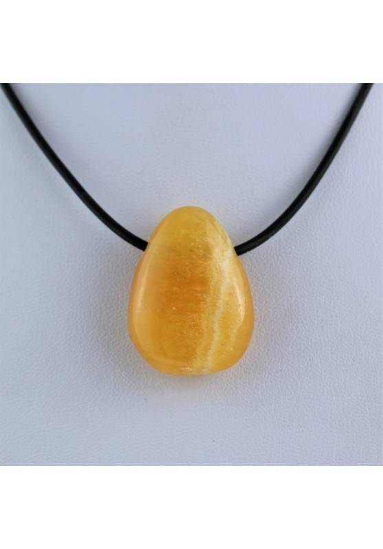 Orange Calcite Pendant crystal bead aragonite gift idea zen charms necklace-1