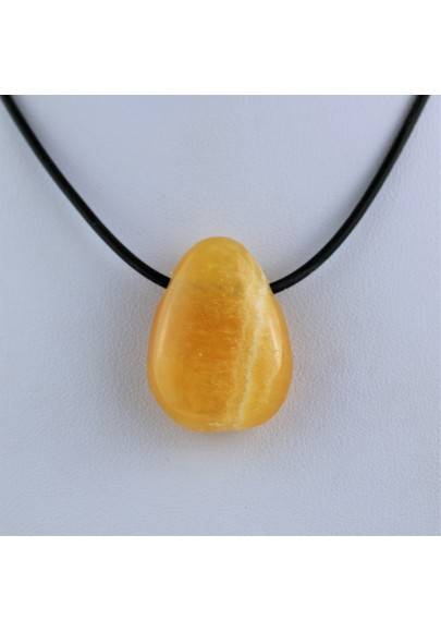 Orange Calcite Pendant crystal bead aragonite gift idea zen charms necklace-1