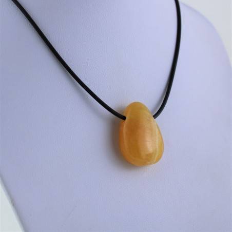 Orange Calcite Pendant crystal bead aragonite gift idea zen charms necklace-2