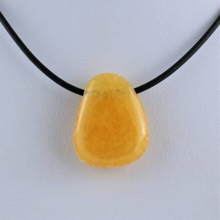 Orange Calcite Pendant crystal bead aragonite gift idea zen charms necklace-3