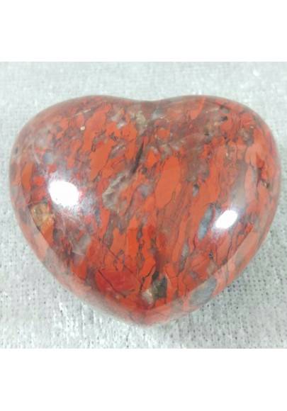 CUORE in DIASPRO ROSSO Brecciato GRANDE AMORE Cristalloterapia Minerali Regalo-1