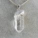 Pendentif Quartz Hyalin Plaqué Argent Collier Cristal de roche PUR Pointe-3