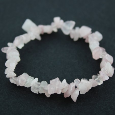 Pulsera Chip de CUARZO ROSA Minerales Cristaloterapia Regalo Zen A+-1