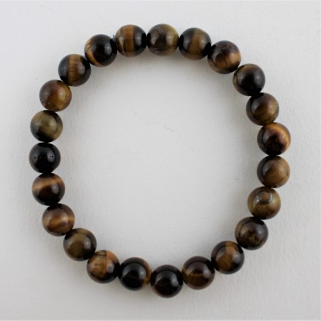 Braccialetto in Occhio Di Tigre Sfere 8mm Bracciale Minerali Cristalloterapia A+-2