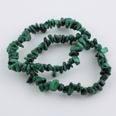 Bracelet chips Tumbled MALACHITE Green Crystal Healing Chakra Reiki Zen-1