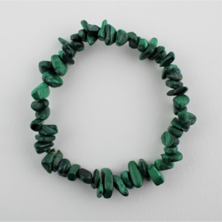 Bracelet chips Tumbled MALACHITE Green Crystal Healing Chakra Reiki Zen-3