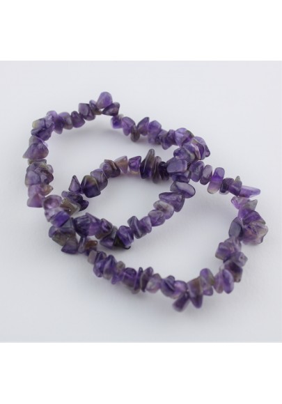 Bracciale in AMETISTA Chips Braccialetto Cristalloterapia Chakra Reiki Zen A+-1