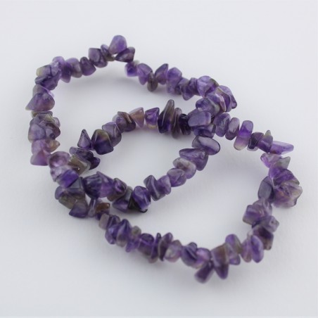 Bracciale in AMETISTA Chips Braccialetto Cristalloterapia Chakra Reiki Zen A+-1