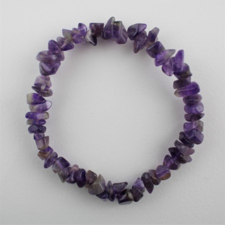 Bracciale in AMETISTA Chips Braccialetto Cristalloterapia Chakra Reiki Zen A+-4