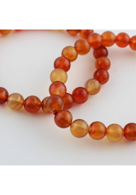 CARNELIAN Crystal AGATE Bracelet Sphere 8mm Crystal Healing Positive Vibes A+-1