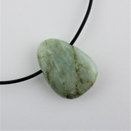 Tumbled AQUAMARINE Drop Pendant Necklace Drop Crystal Therapy Minerals-1