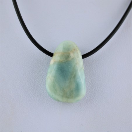 Tumbled AQUAMARINE Drop Pendant Necklace Drop Crystal Therapy Minerals-3