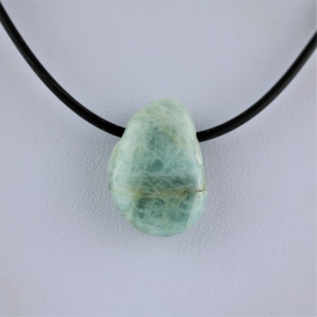 Tumbled AQUAMARINE Drop Pendant Necklace Drop Crystal Therapy Minerals-4