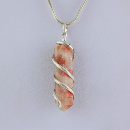 Ciondolo PIETRA Del SOLE ELIOLITE in Spirale Cristalloterapia Chakra Reiki Zen-2