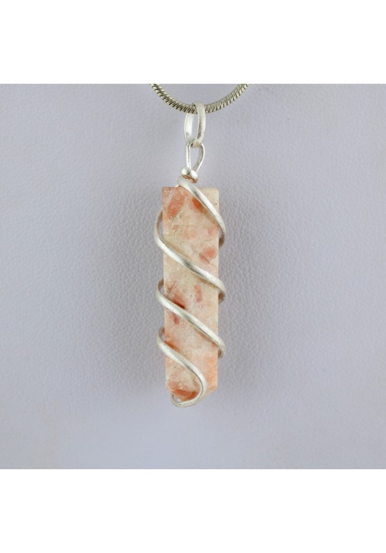Ciondolo PIETRA Del SOLE ELIOLITE in Spirale Cristalloterapia Chakra Reiki Zen-1