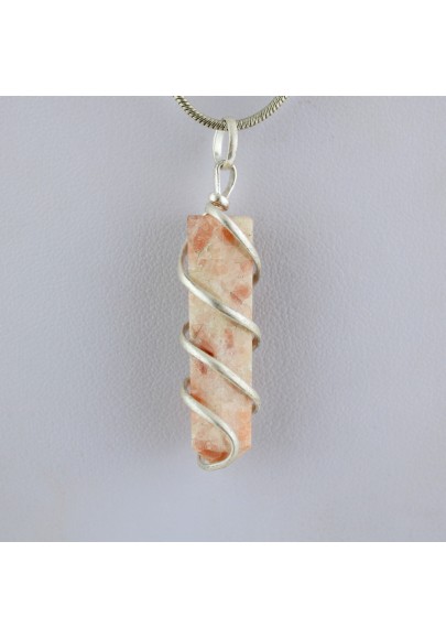 Ciondolo PIETRA Del SOLE ELIOLITE in Spirale Cristalloterapia Chakra Reiki Zen-1