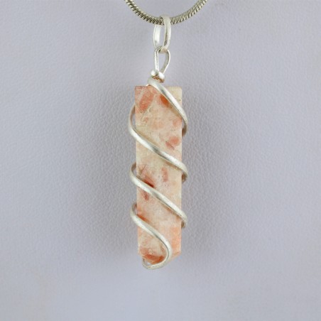 Ciondolo PIETRA Del SOLE ELIOLITE in Spirale Cristalloterapia Chakra Reiki Zen-1