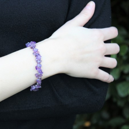 Bracciale in AMETISTA Braccialetto Cristalloterapia Zodiaco Sagittario Chakra A+-7