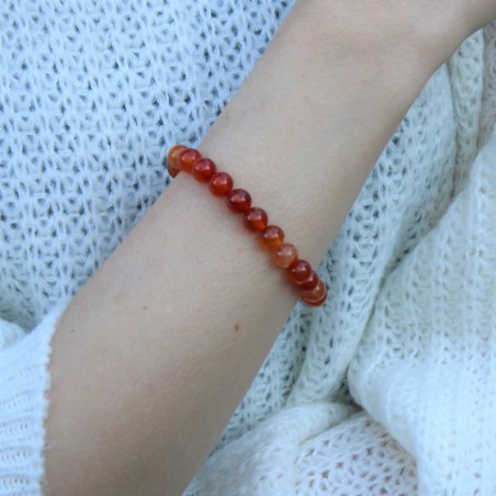 CARNELIAN Crystal AGATE Bracelet Sphere 8mm Zodiac Taurus Leo Cancer Chakra-5
