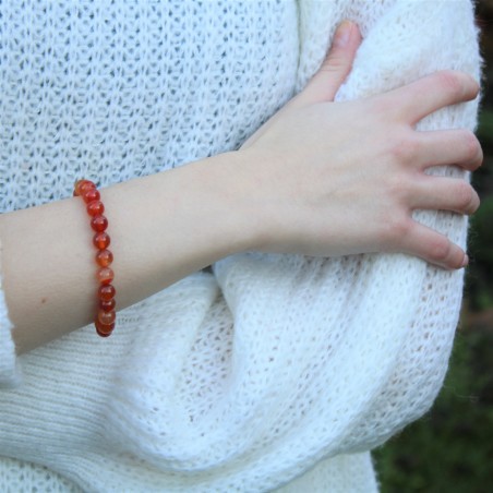 CARNELIAN Crystal AGATE Bracelet Sphere 8mm Zodiac Taurus Leo Cancer Chakra-6