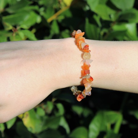 Pulsera en Chip ÁGATA CORNALINA Terapia de Cristales Chakra Reiki A+-4