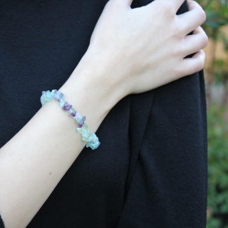 RAINBOW FLUORITE Bracelet Chakra MINERALS Jewels A+ Zodiac Pisces Capricorn-4